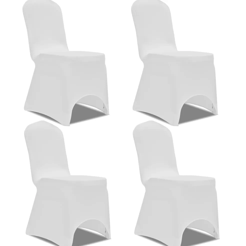 vidaXL Stoelhoes stretch 4 stuks wit
