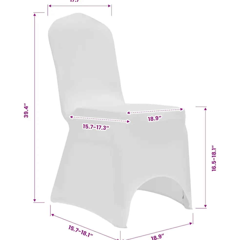 vidaXL Stoelhoes stretch 4 stuks wit