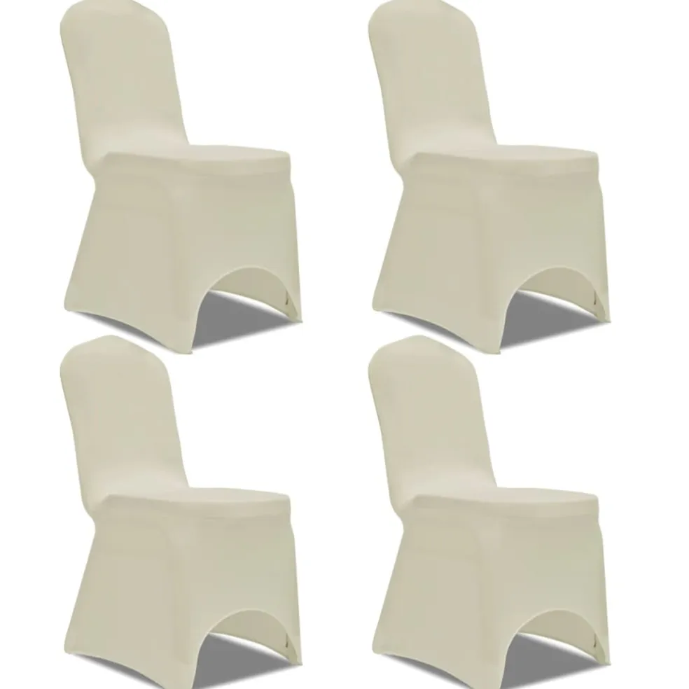 vidaXL Stoelhoes stretch 4 stuks Crèmekleurig