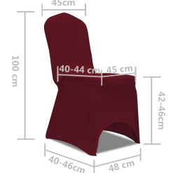 vidaXL Stoelhoes stretch 4 stuks bordeaux