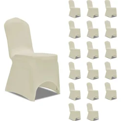 vidaXL Stoelhoezen stretch 18 st crème
