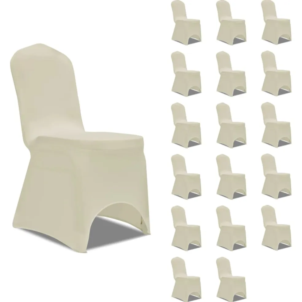 vidaXL Stoelhoezen stretch 18 st crème