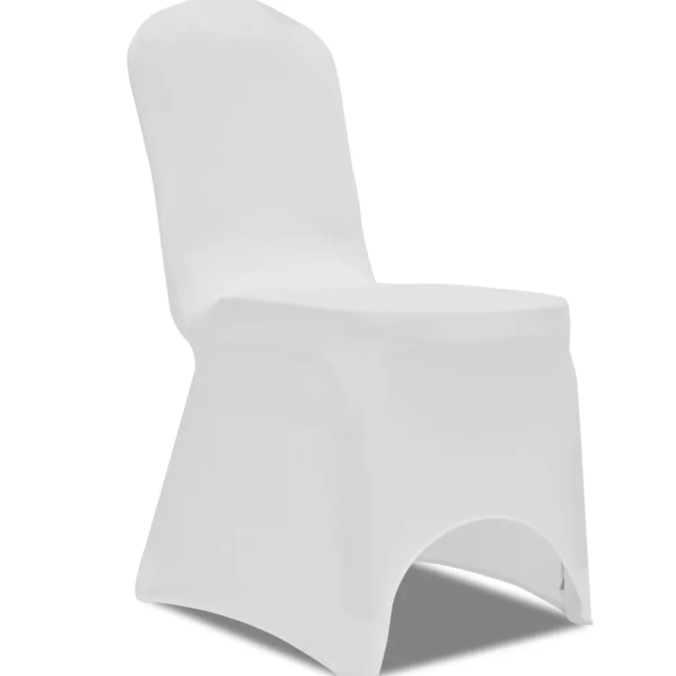 vidaXL Stoelhoezen stretch wit 100 st