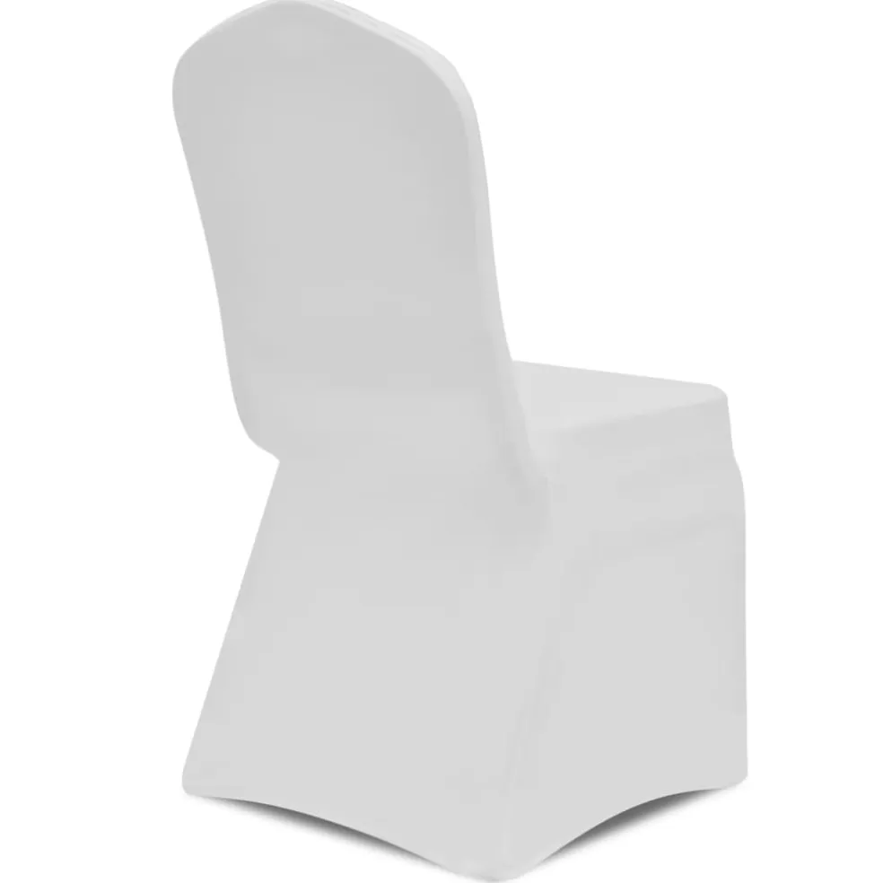 vidaXL Stoelhoezen stretch wit 100 st