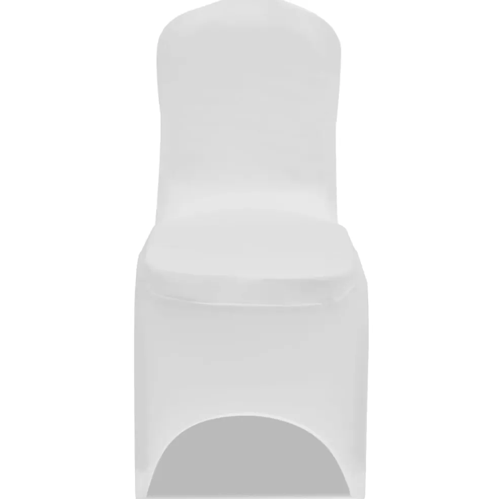 vidaXL Stoelhoezen stretch wit 100 st