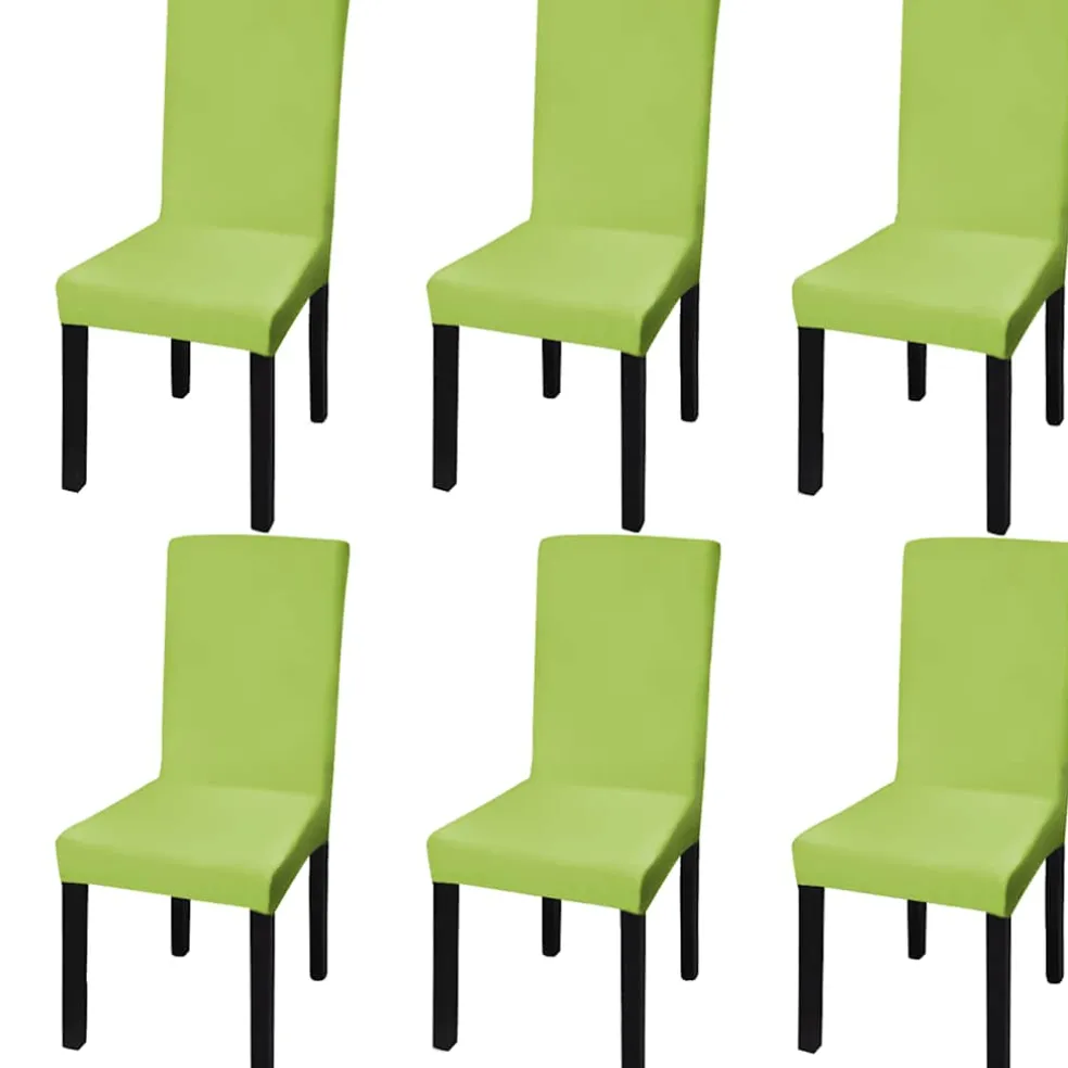 vidaXL Stoelhoezen 6 st stretch recht groen