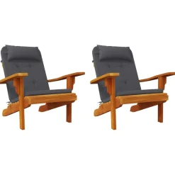 vidaXL Stoelkussens 2 st Adirondack oxford stof antracietkleurig