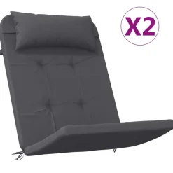 vidaXL Stoelkussens 2 st Adirondack oxford stof antracietkleurig