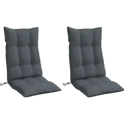 vidaXL Stoelkussens 2 st hoge rug oxford stof antracietkleurig