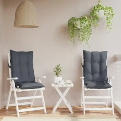 vidaXL Stoelkussens 2 st hoge rug oxford stof antracietkleurig