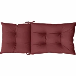vidaXL Stoelkussens 2 st hoge rug 120x50x7 cm stof gemêleerd wijnrood