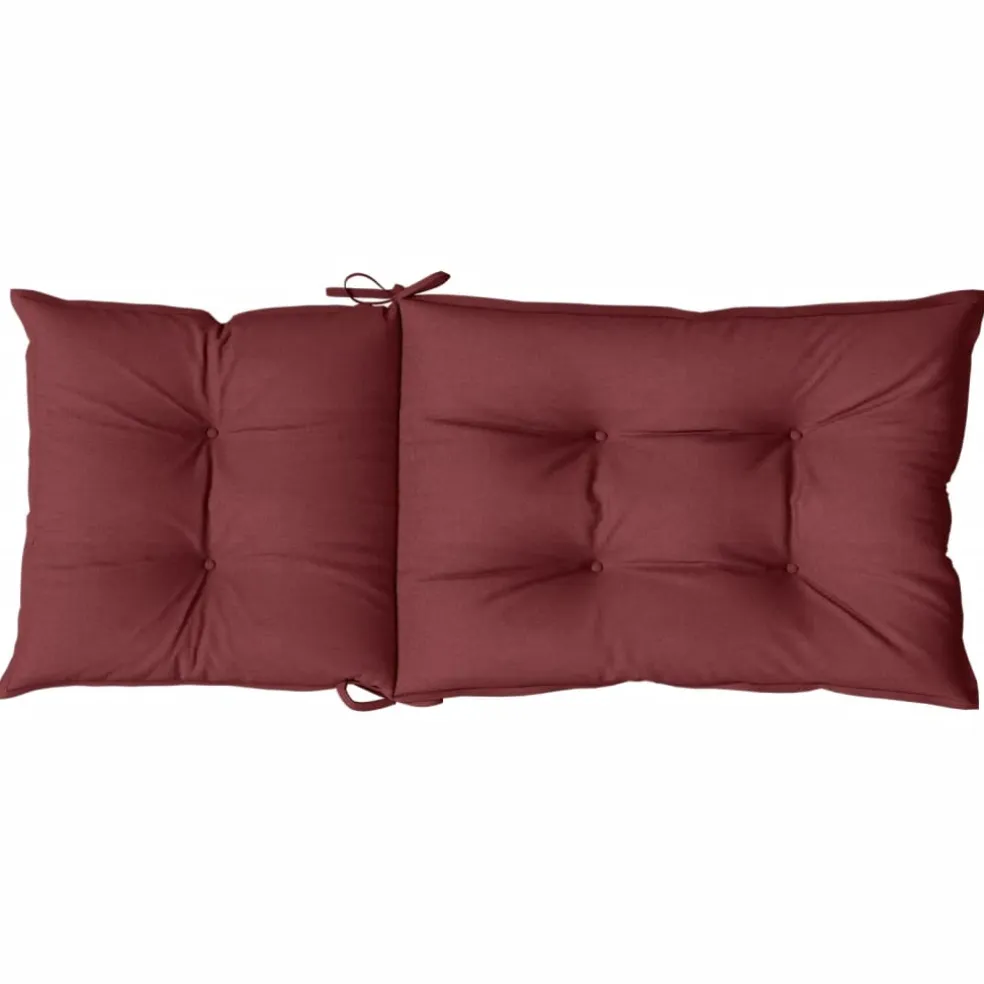 vidaXL Stoelkussens 2 st hoge rug 120x50x7 cm stof gemêleerd wijnrood