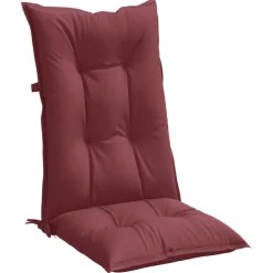 vidaXL Stoelkussens 2 st hoge rug 120x50x7 cm stof gemêleerd wijnrood