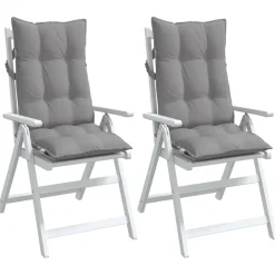vidaXL Stoelkussens 2 st hoge rug oxford stof grijs