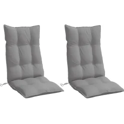 vidaXL Stoelkussens 2 st hoge rug oxford stof grijs