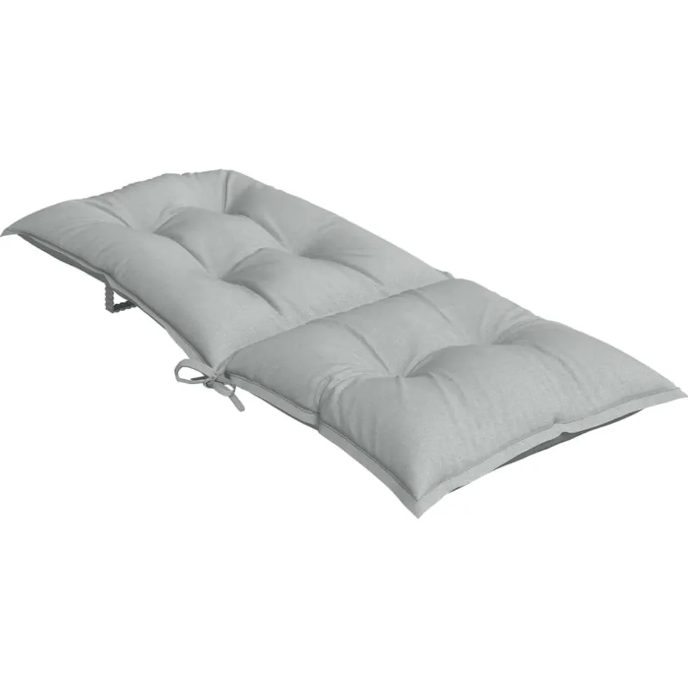 vidaXL Stoelkussens 2 st hoge rug 120x50x7 cm stof lichtgrijs
