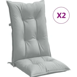 vidaXL Stoelkussens 2 st hoge rug 120x50x7 cm stof lichtgrijs