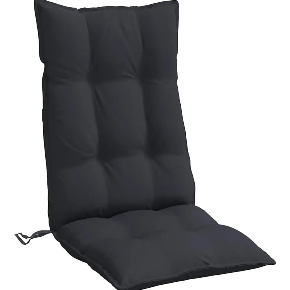 vidaXL Stoelkussens 2 st hoge rug oxford stof zwart