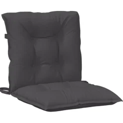 vidaXL Stoelkussens 2 st lage rug 100x50x7 cm stof gemêleerd antraciet