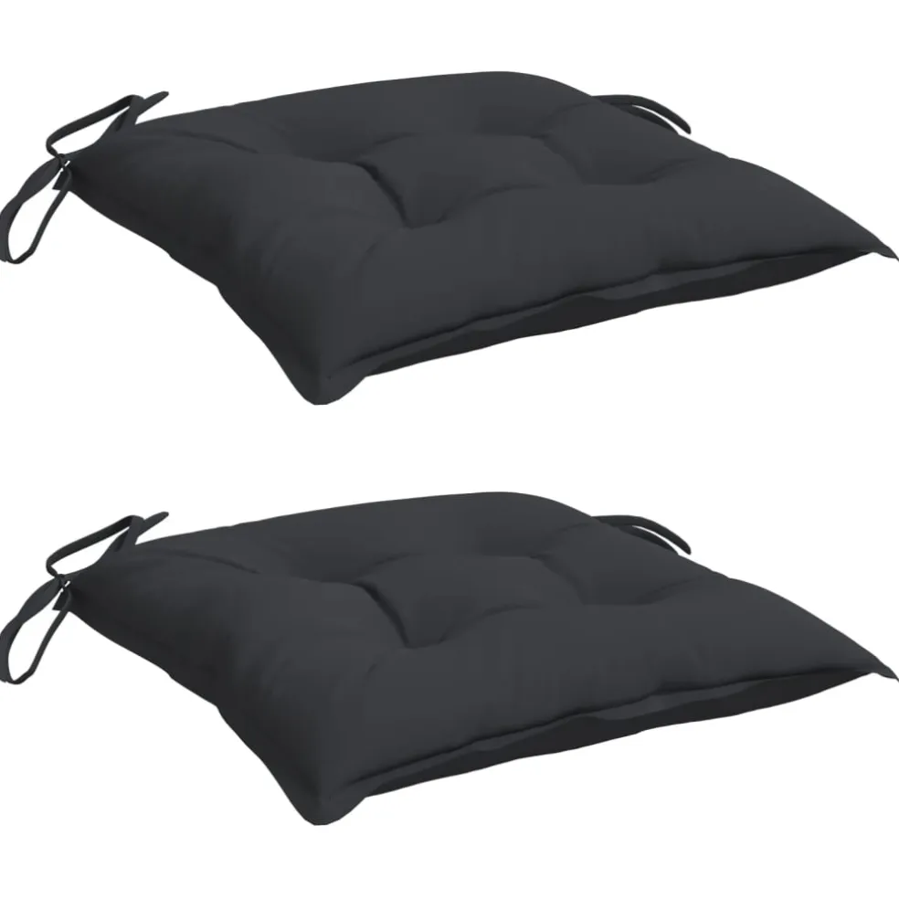 vidaXL Stoelkussens 2 st 40x40x7 cm oxford stof zwart