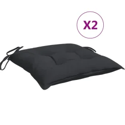 vidaXL Stoelkussens 2 st 40x40x7 cm oxford stof zwart