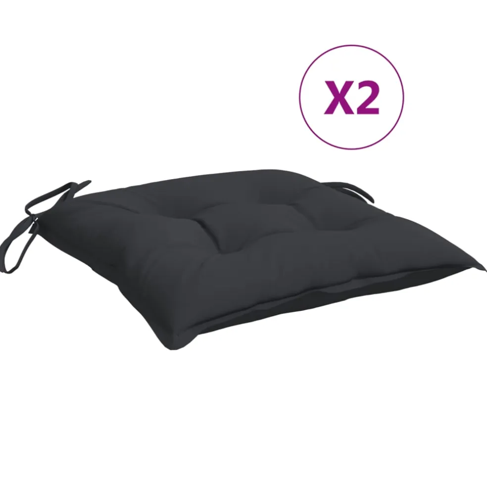 vidaXL Stoelkussens 2 st 40x40x7 cm oxford stof zwart