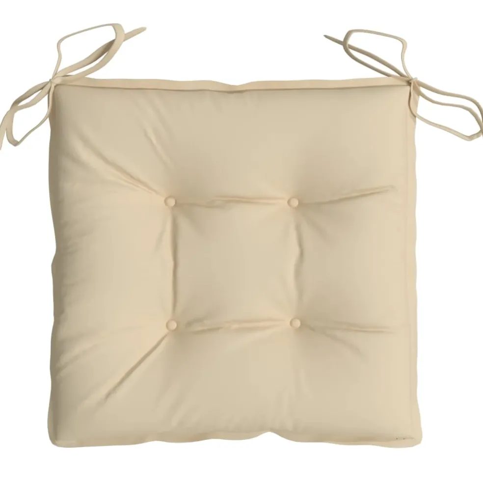 vidaXL Stoelkussens 2 st 40x40x7 cm oxford stof beige