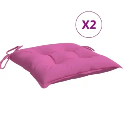 vidaXL Stoelkussens 2 st 40x40x7 cm stof roze
