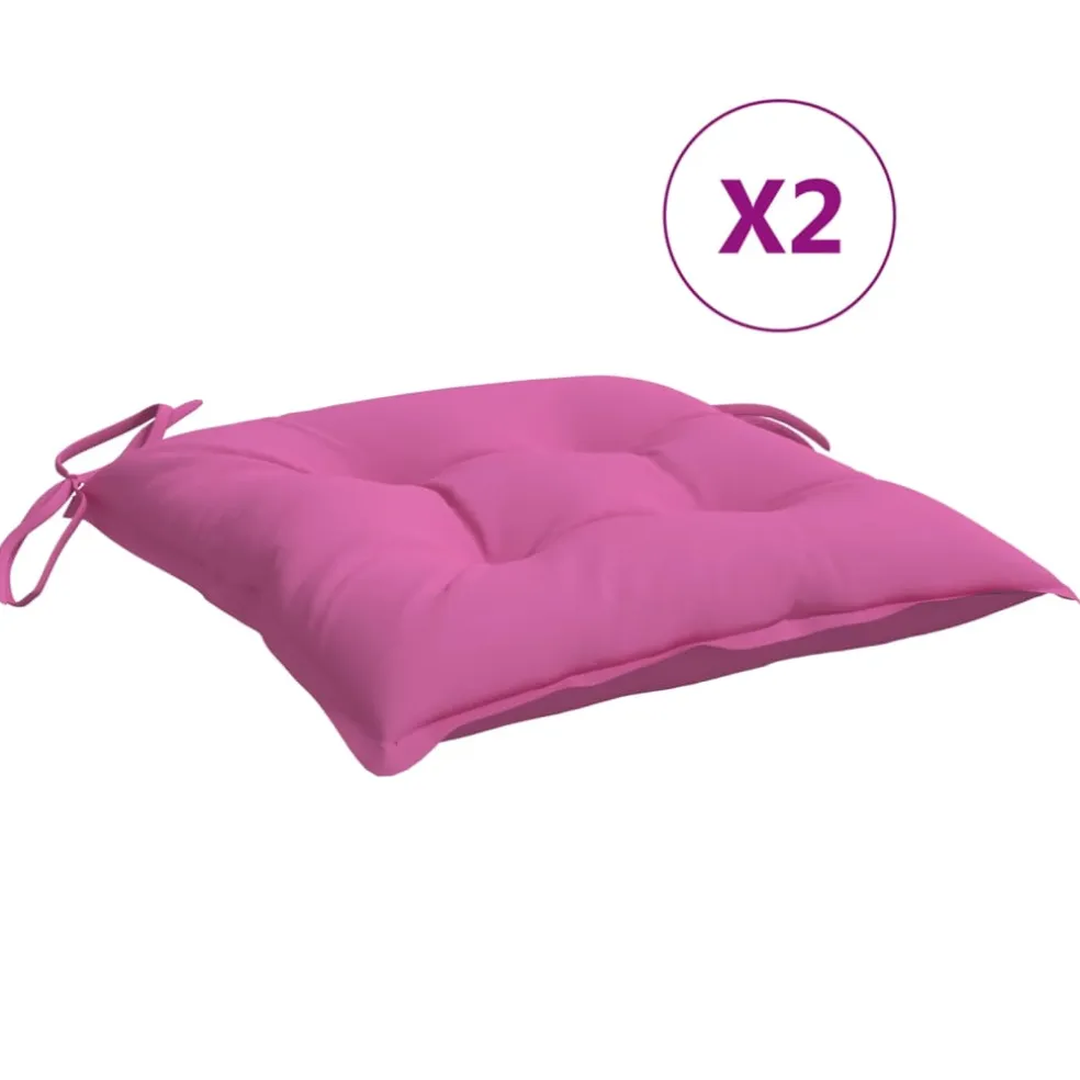 vidaXL Stoelkussens 2 st 40x40x7 cm stof roze