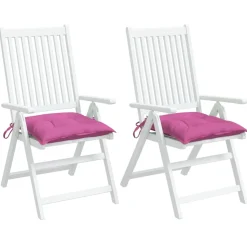 vidaXL Stoelkussens 2 st 40x40x7 cm stof roze