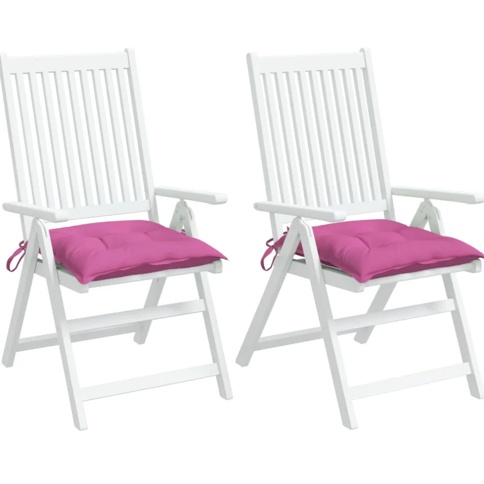vidaXL Stoelkussens 2 st 40x40x7 cm stof roze