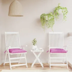 vidaXL Stoelkussens 2 st 40x40x7 cm stof roze