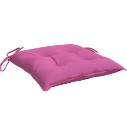 vidaXL Stoelkussens 2 st 40x40x7 cm stof roze