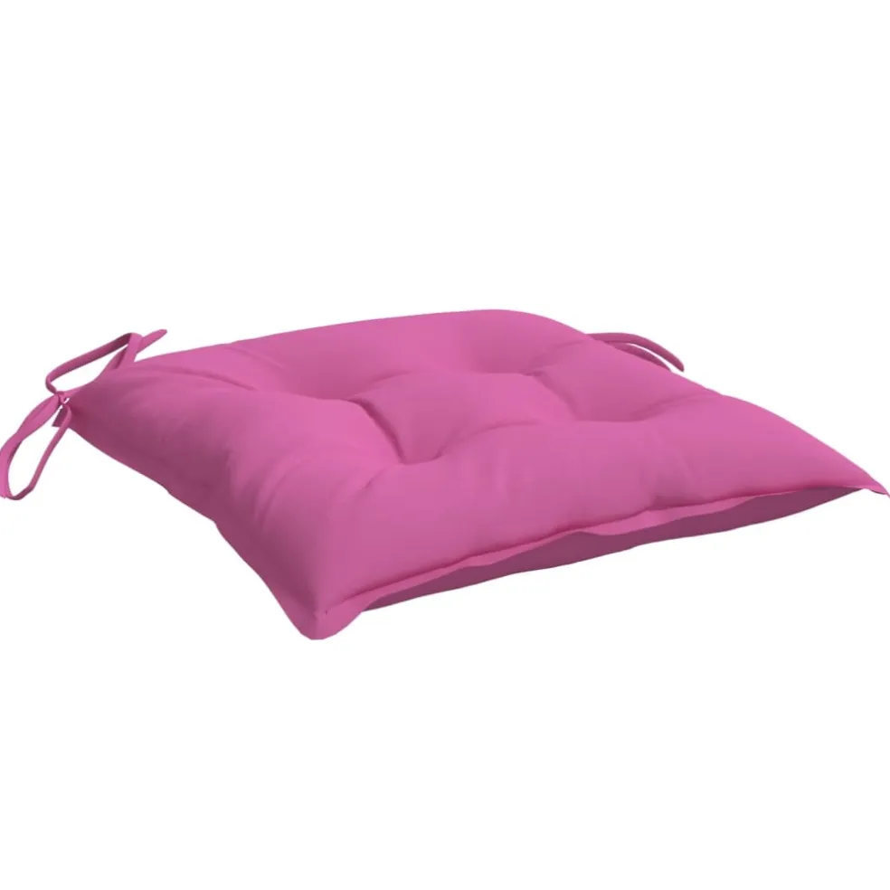 vidaXL Stoelkussens 2 st 40x40x7 cm stof roze