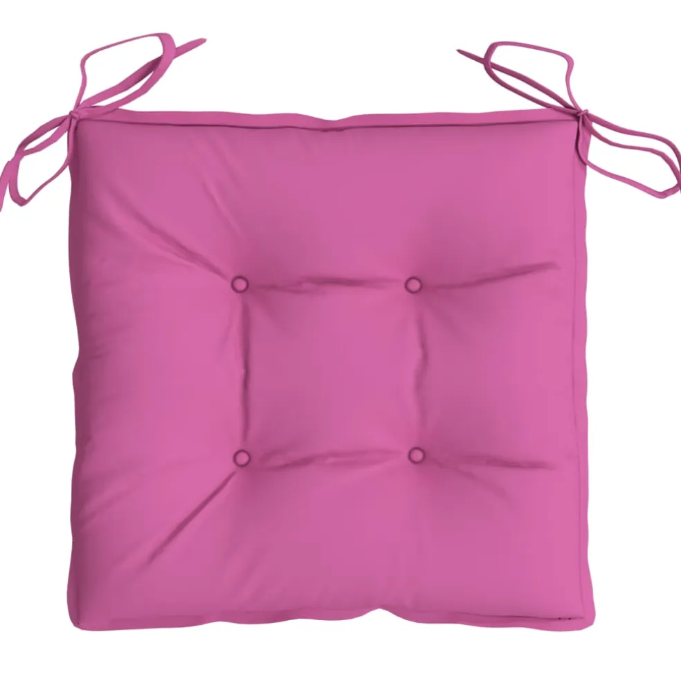 vidaXL Stoelkussens 2 st 40x40x7 cm stof roze