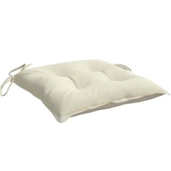 vidaXL Stoelkussens 2 st 40x40x7 cm stof crèmewit