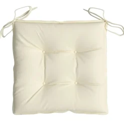 vidaXL Stoelkussens 2 st 40x40x7 cm stof crèmewit