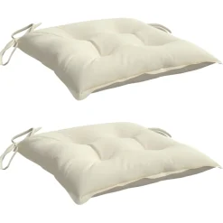 vidaXL Stoelkussens 2 st 40x40x7 cm stof crèmewit