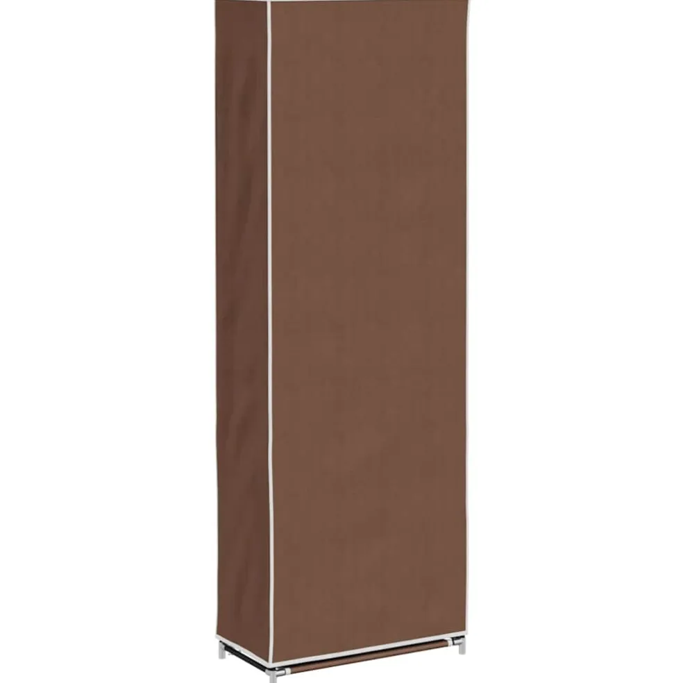 vidaXL Stoffen schoenenrek met hoes 162 x 57 x 29 cm bruin