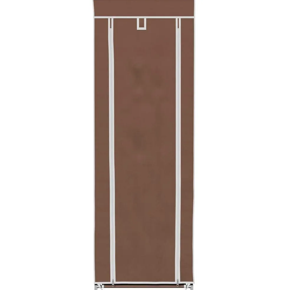 vidaXL Stoffen schoenenrek met hoes 162 x 57 x 29 cm bruin