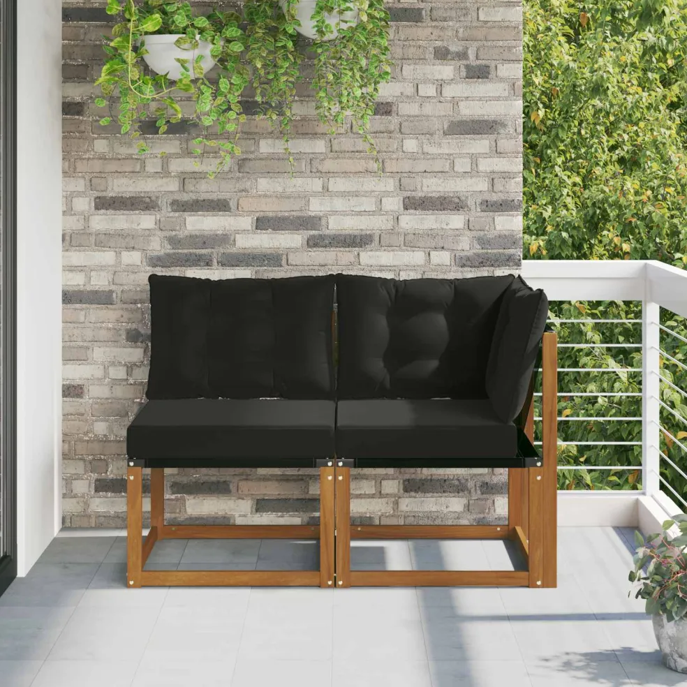 vidaXL 2 st Outdoor Midden- en Hoeksalon Naturel