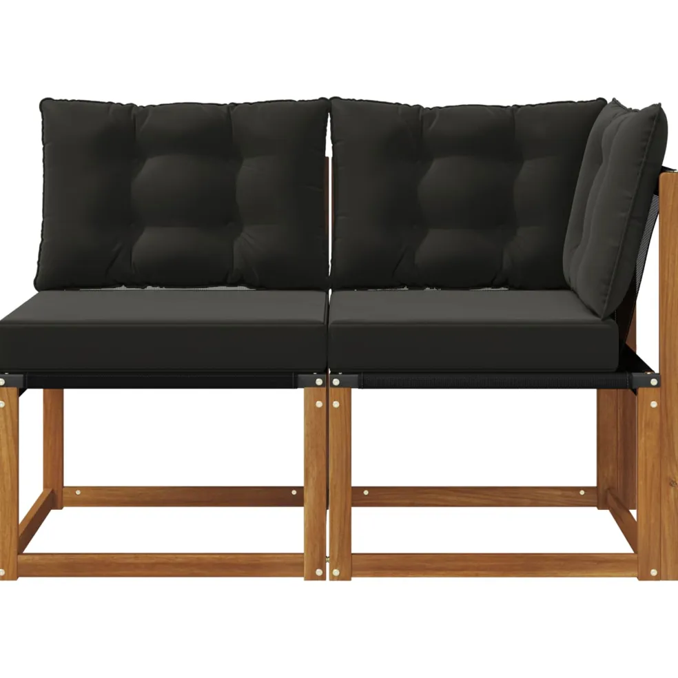 vidaXL 2 st Outdoor Midden- en Hoeksalon Naturel