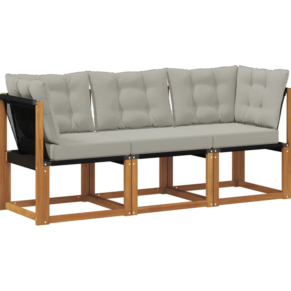 vidaXL 3 st Outdoor Midden- en Hoeksalon Naturel