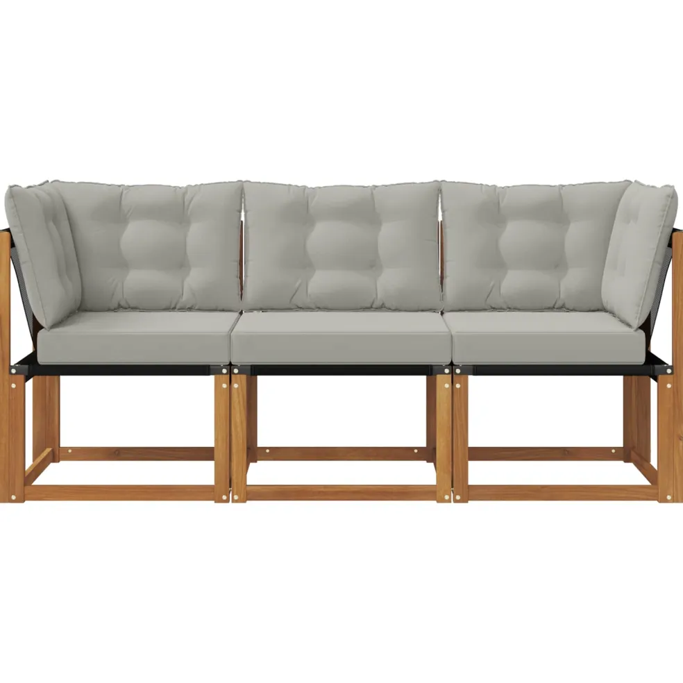 vidaXL 3 st Outdoor Midden- en Hoeksalon Naturel
