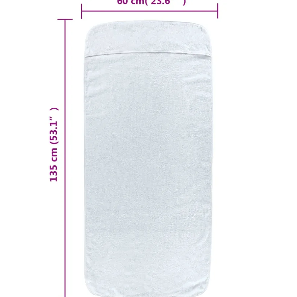 vidaXL Strandhanddoeken 2 st 400 g/m² 60x135 cm stof wit