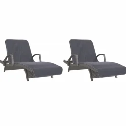 vidaXL Strandhanddoeken 2 st 400 g/m² 75x200 cm stof antracietkleurig