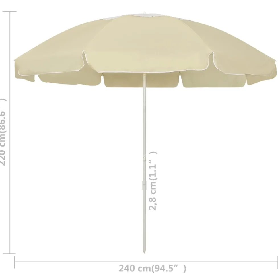vidaXL Strandparasol 240 cm zandgeel