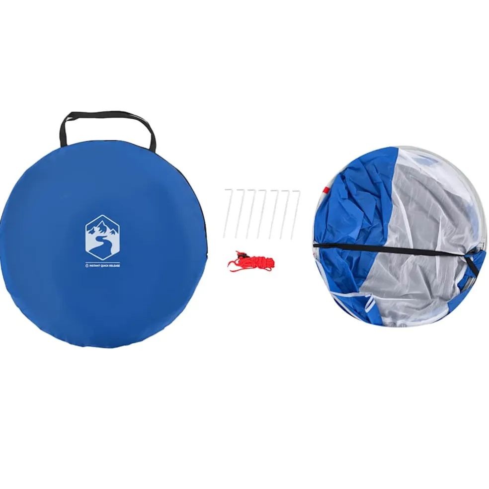 vidaXL Strandtent 2-persoons pop-up waterdicht azuurblauw