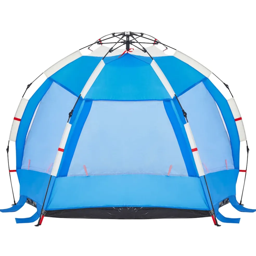 vidaXL Strandtent 2-persoons waterdicht snelontgrendeling azuurblauw