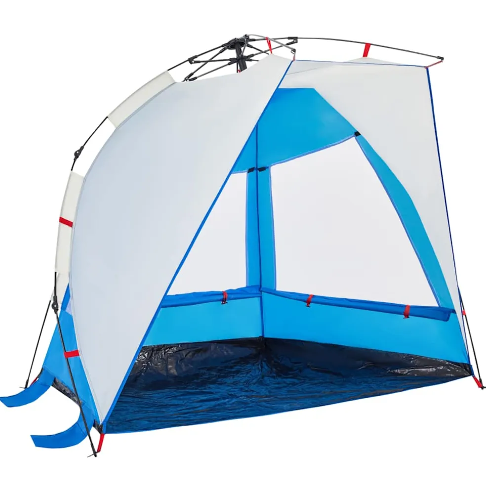 vidaXL Strandtent 2-persoons waterdicht snelontgrendeling azuurblauw